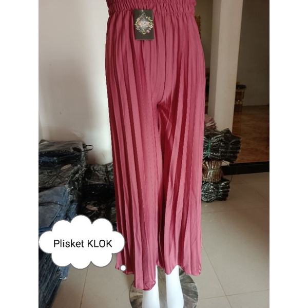 (BISA COD) CELANA KULOT PLISKET KLOK CEWEK BAHAN PREMIUM ALLSIZE MAYUNG PANJANG 90CM