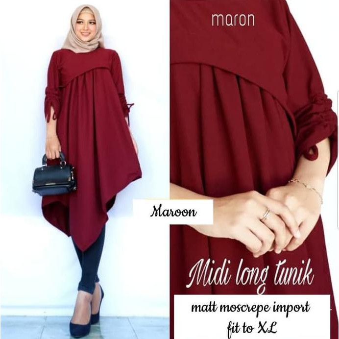Midi longtunik Hijab 0116 RJK Baju Gamis Wanita Muslim