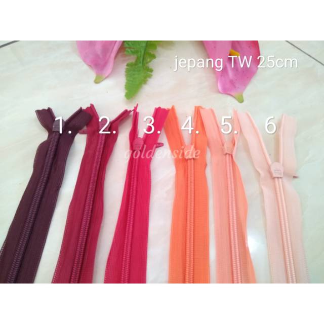 (Merah) Resleting/Risleting/zipper Jepang 25cm murah