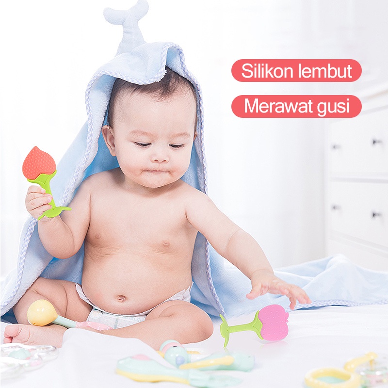 Teether bayi/Gigitan bayi silikon/Penumbuh gigi buah/Mainan gigitan bayi bahan silikon (B69)