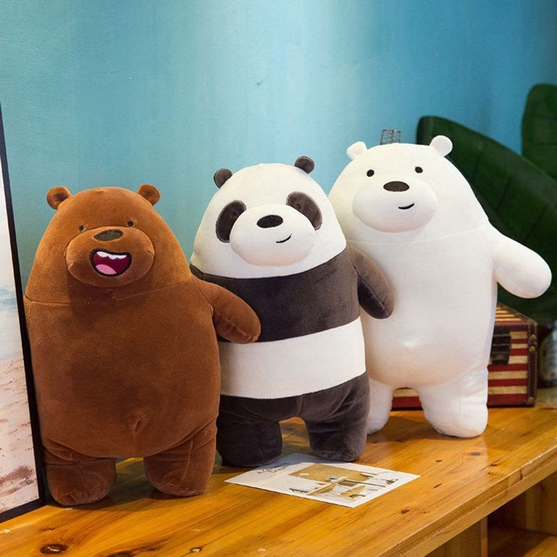 Boneka We Bare Bears Miniso WBB Standing Doll Led Bisa Nyala Boneka Beruang Panda, ice Bear, Grizzly Lucu Imut