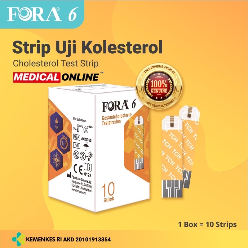 FORA STRIP KOLESTROL CHOLESTROL KOLESTEROL FORA 6 PLUS 6 FUNGSI 6 IN 1 MEDICAL ONLINE MEDICALONLINE