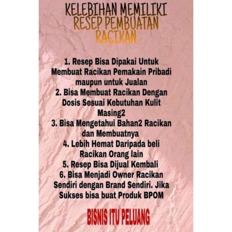 Resep Racikan pemutih