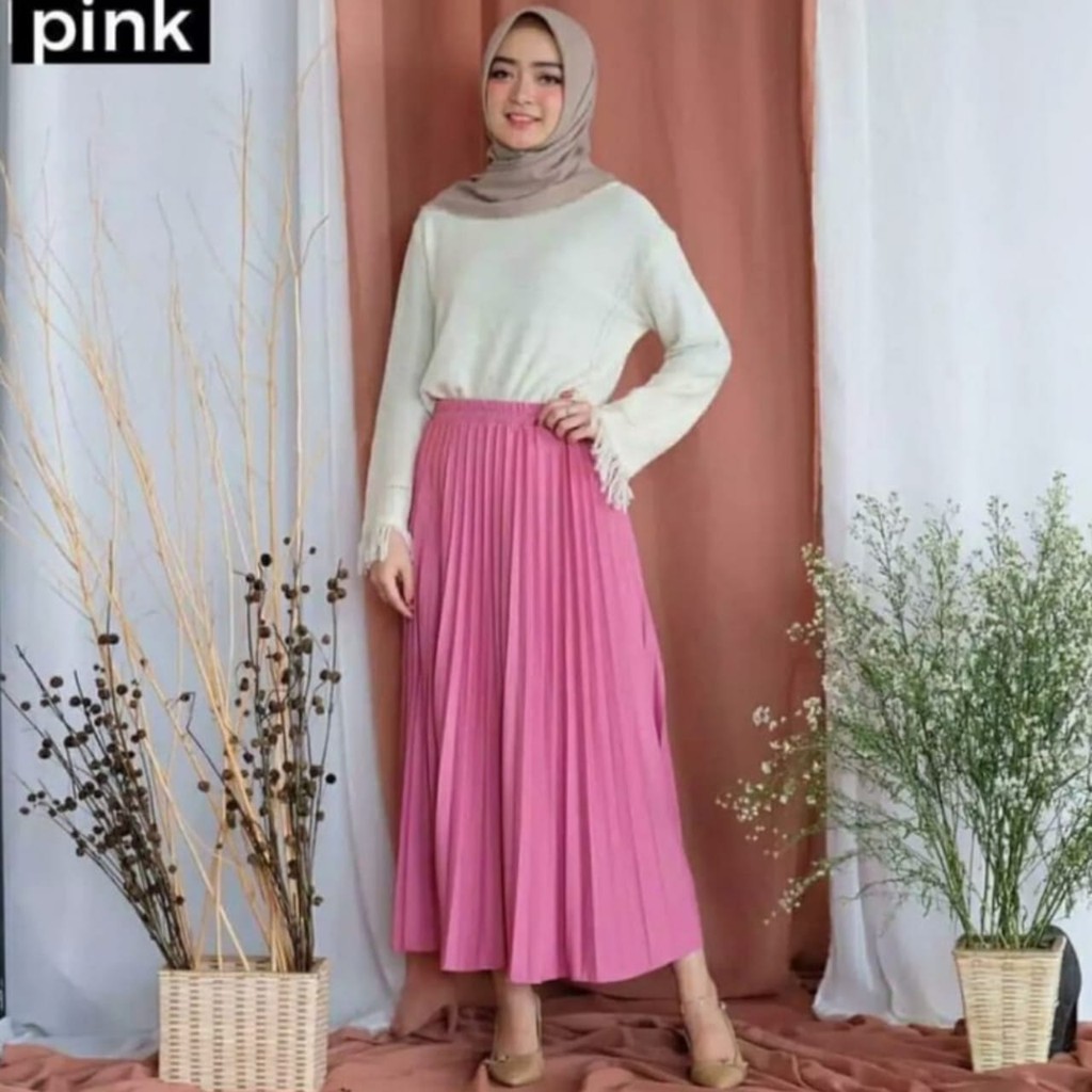 Rok plisket murah warna kumplit (BISA BAYAR DITEMPAT)