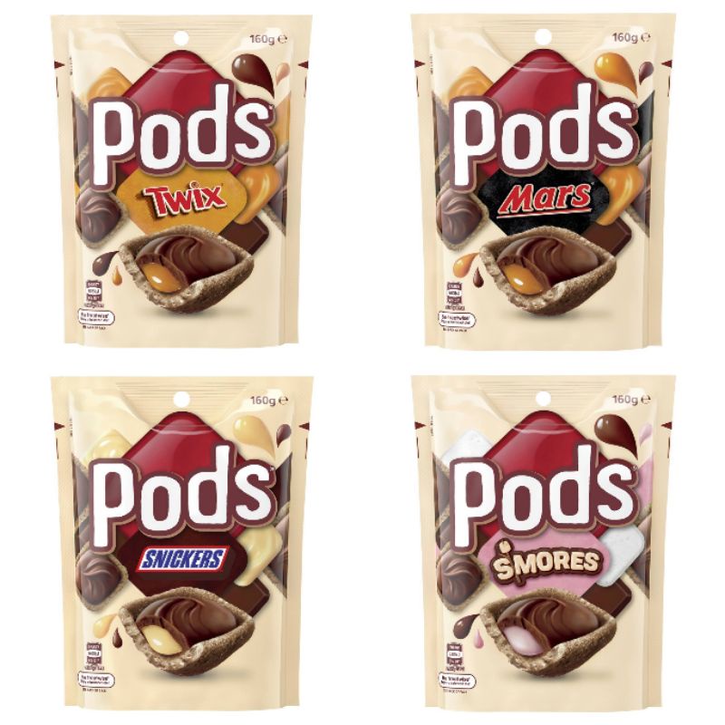 

COKLAT PODS AUSTRALIA/Pods Twix Mars Snickers 160 gr/Pods/Logo HALAL