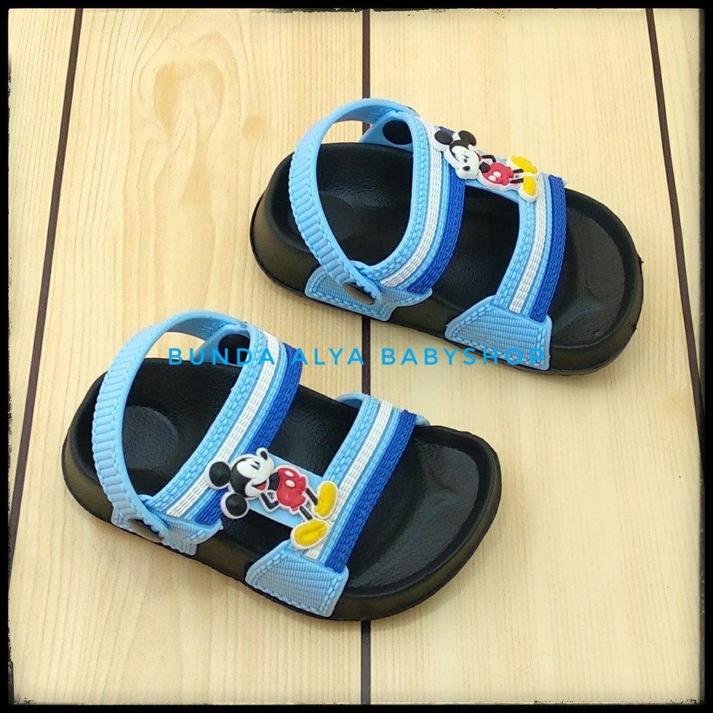 Sepatu Sendal Anak Laki Laki Usia 6 Bulan 1 2 Tahun Kartun BIRU MUDA - Sendal Anak Cowok Karet Anti Licin Size 20 - 25