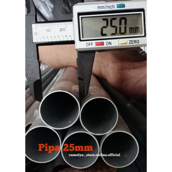 Pipa Bulat Aluminium SILVER Uk.25mm