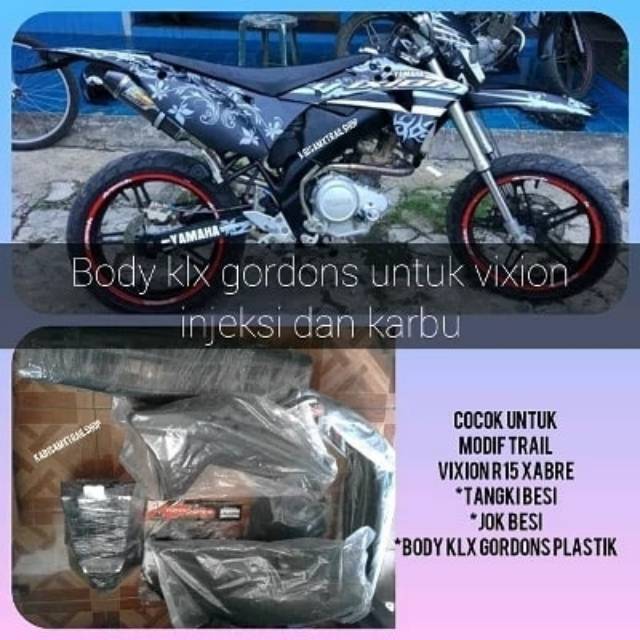 body trail klx gordons injeksi tangki jok besi custom untuk vixion injeksi old new xabre r15