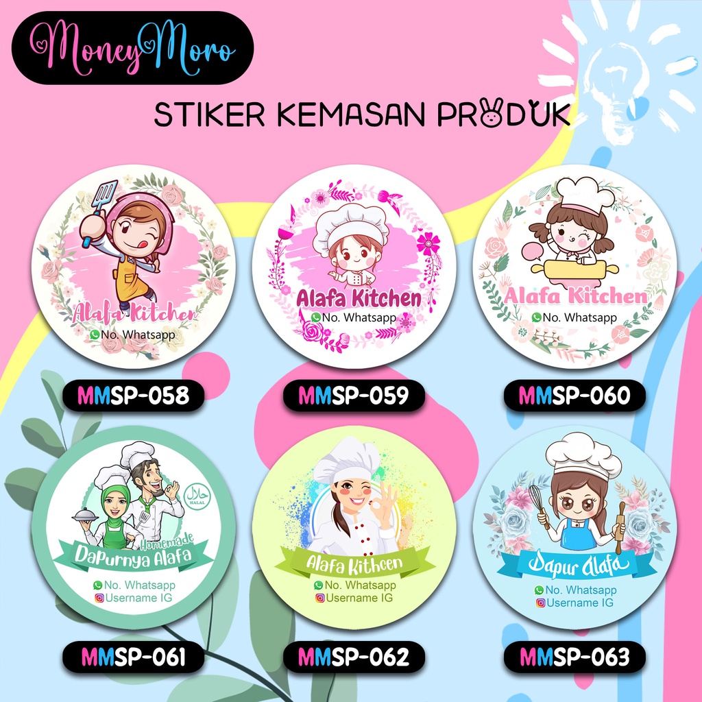 

MoneyMoro Stiker Merk Makanan / Stiker Bulat Kue Kering / Stiker Produk 058-063