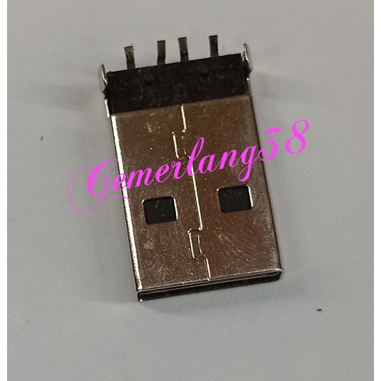 Soket USB Male Plug 4 Pin Konektor Plastik Tipe A cowok