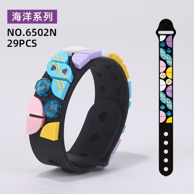 BRACELET BRICKS BLOK BRACELET MAINAN LEGO MAINAN ANAK BALOK GELANG MAINAN PUZZLE GELANG LEGO DOTS