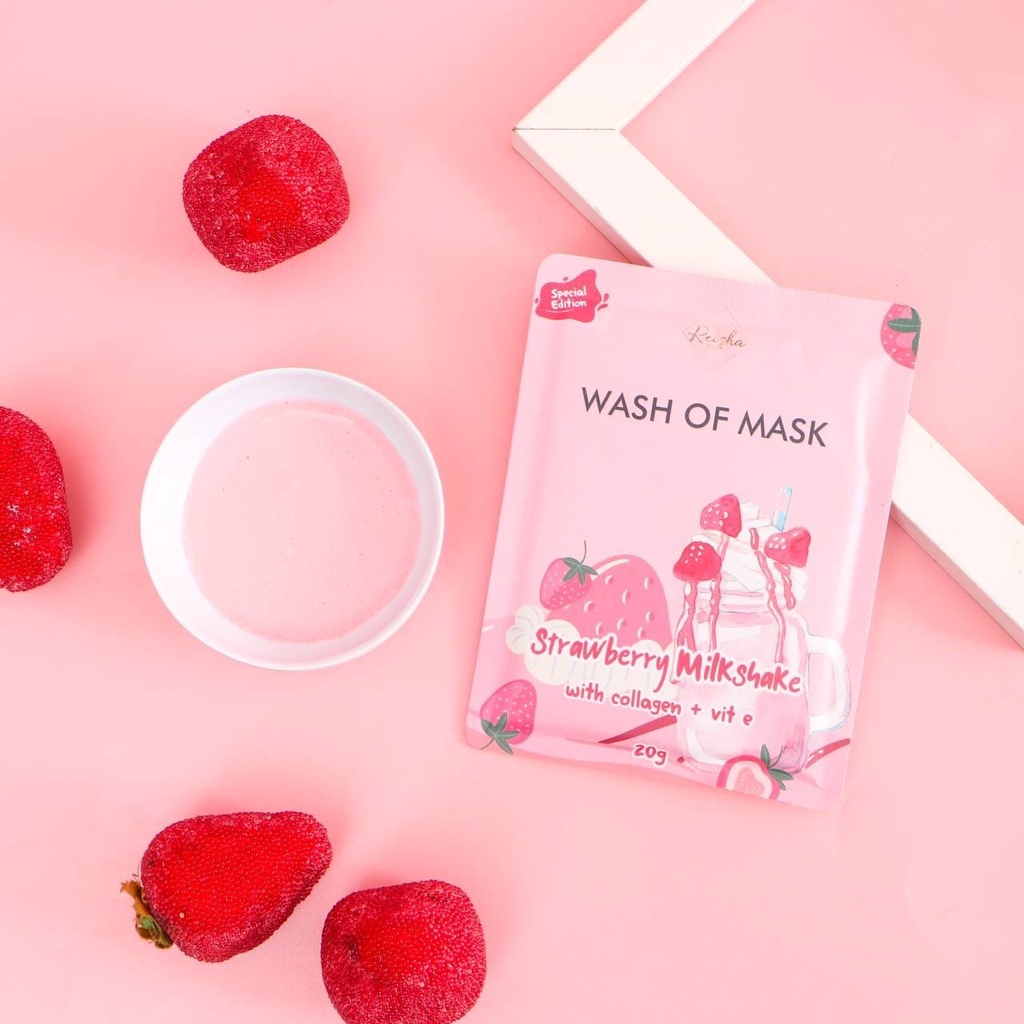 Reisha Glow Wash Off Mask Strawberry Milkshake BPOM