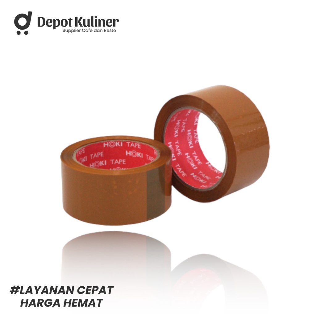 Tape Lakban Bening / Coklat 100 yard 48 mm