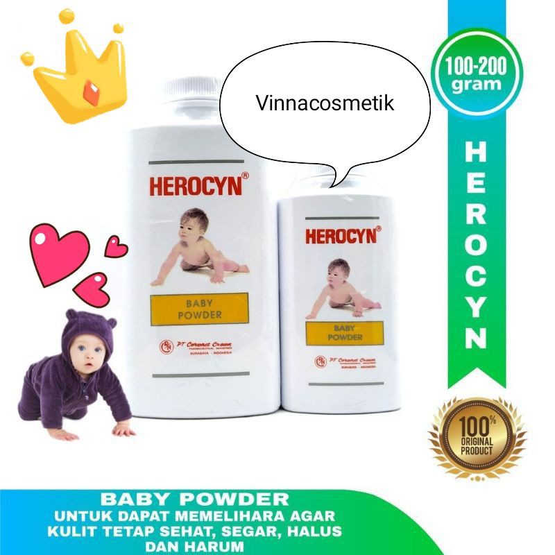 HEROCYN BABY TERSEDIA UKURAN 100 GR DAN 200 GR ~BEDAK BIANG KERINGAT ~ BERKUALITAS