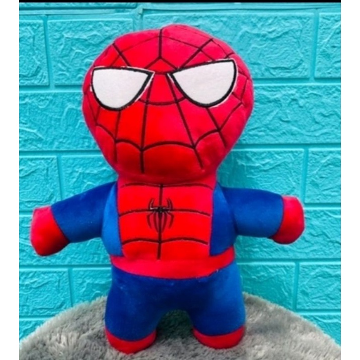 Boneka Super Hero Batman Superman Spiderman Iron Man Captain A Tinggi 35cm Berlabel SNI