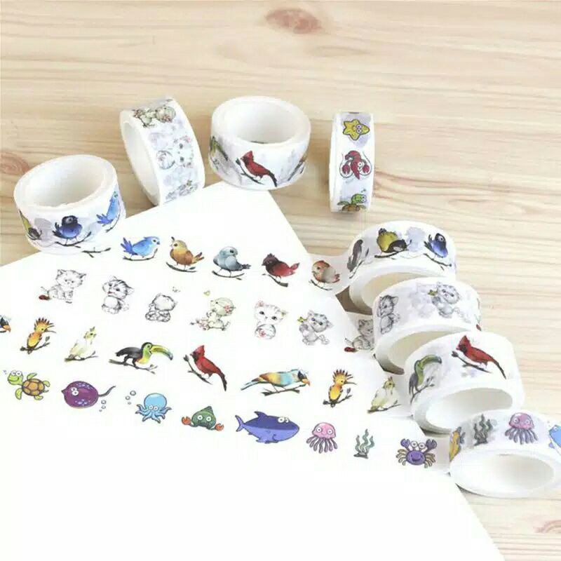 

washi tape motif hewan lucu