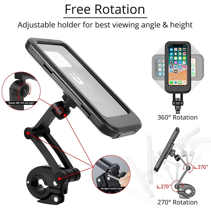 Stand Bracket Pelindung Ponsel Tahan Air Anti Goyang Untuk Stang Sepeda