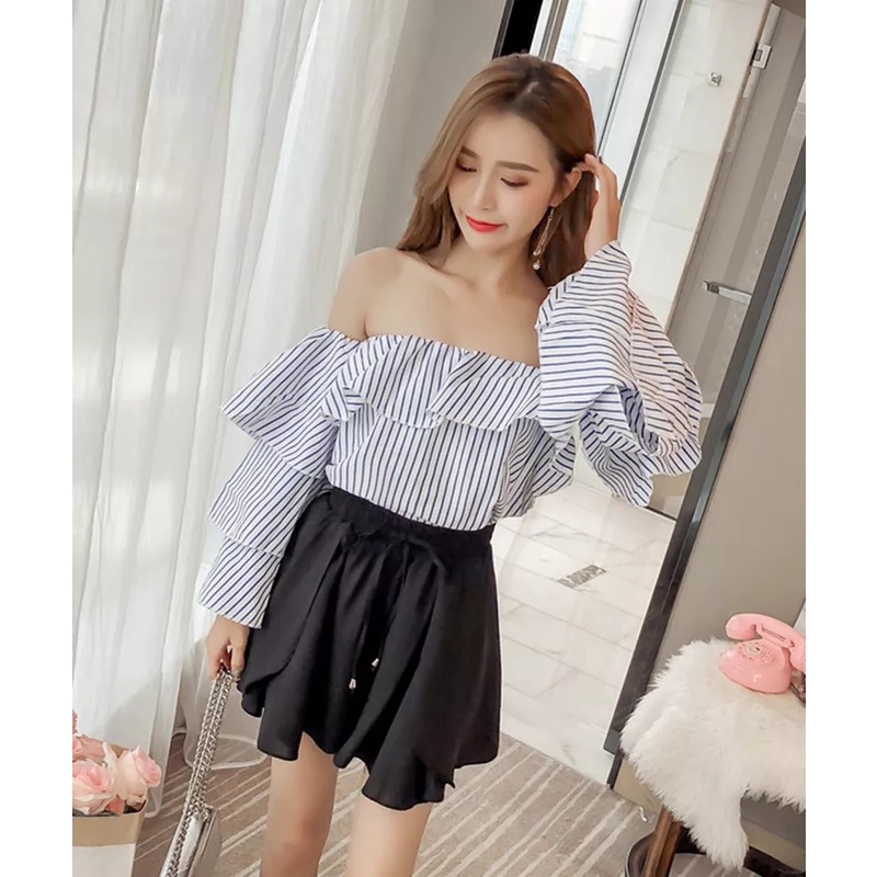 Rok Celana pendek sifon gaya korea wanita Casual Model Terbaru - XSHOP Catlyn