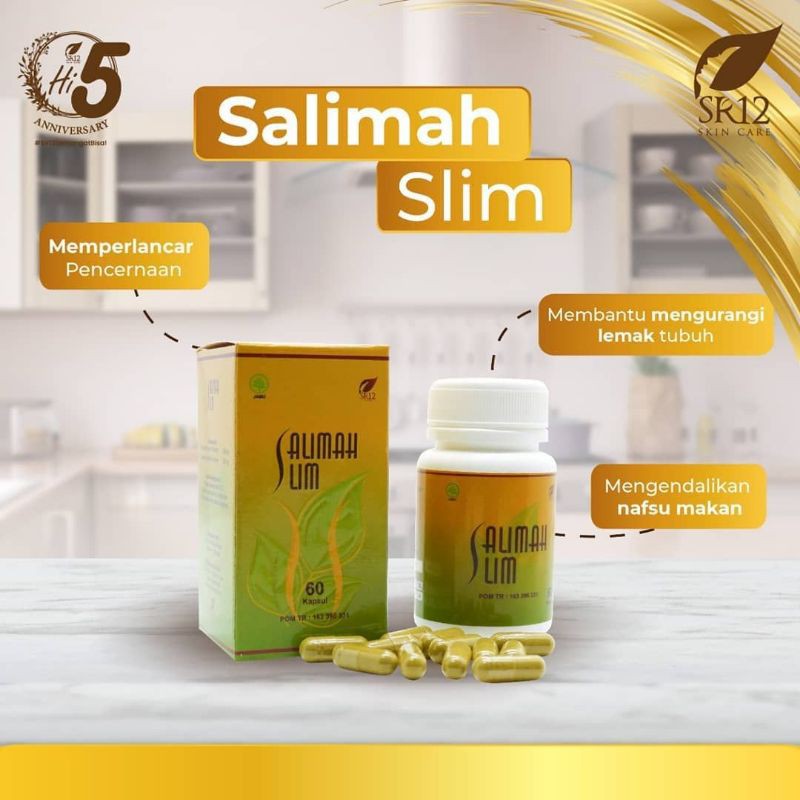 Pelangsing Herbal Alami SALIMAH SLIM SR12 Peluntur Lemak Obat Diet Alami BPOM BLILA