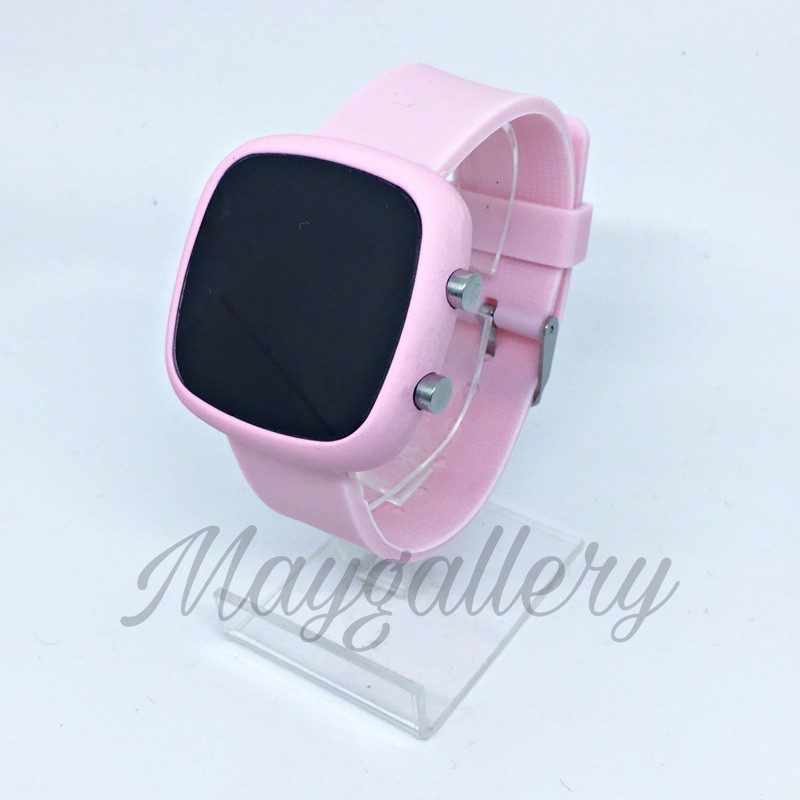 Jam Tangan Led Watch Oval (Free Gift)-Babypink
