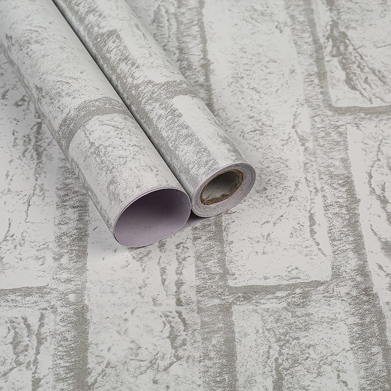 Wallpaper Stiker Dinding Bata Putih Lis Abu Ukuran 45Cm X 10M Wallpaper Rika