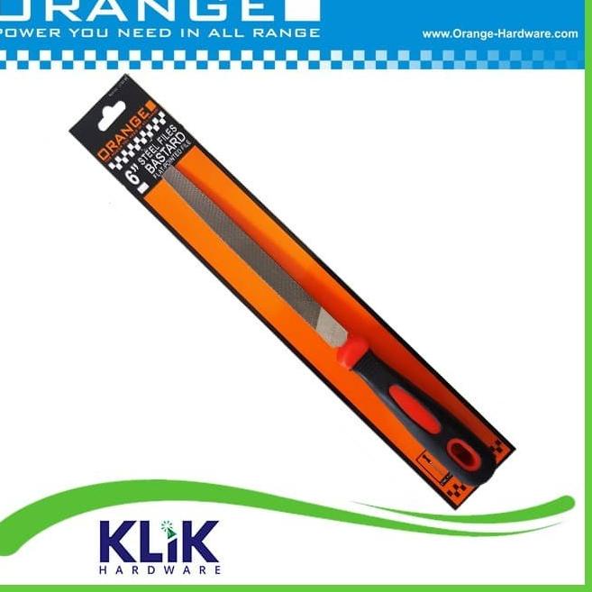 Orange Kikir Besi Flat Plat 6" Inch 150 mm - Bastard Flat Files