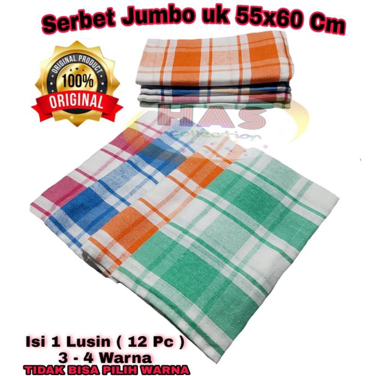 1 LUSIN..MTR-SERBET/KAIN LAP JUMBO NEW KOTAK BESAR UK 55 x 60 Cm