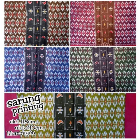 Sarung goyor dewasa  bahan rayon sarung printing bahan lrmbut