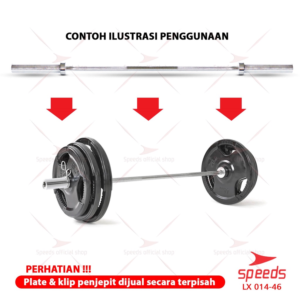 SPEEDS Stick Barbel 150cm Stick Dumbell Bar Straight Olympic Fitness Gym Tongkat Barbel 014-46