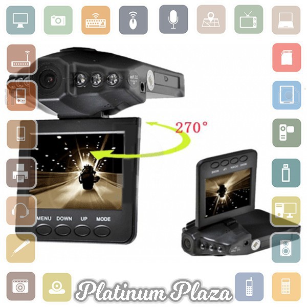 Car Recorder 6 IR LED 2.5 Inch TFT Color LCD HD Car DVR Camera - PD-198 - Black`606528-