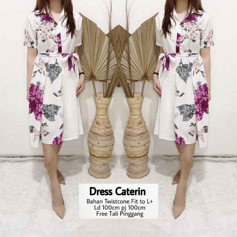 Ms(COD) DRESS CATERIN  / CASUAL DRES/A dress wanita lengan pendek motif bunga