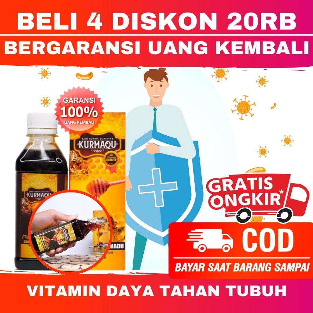 PROMO Vitamin Daya Tahan Tubuh / Vitamin Daya Tahan Tubuh Anak Dewasa Lansia KURMAQU SARI KURMA HALA