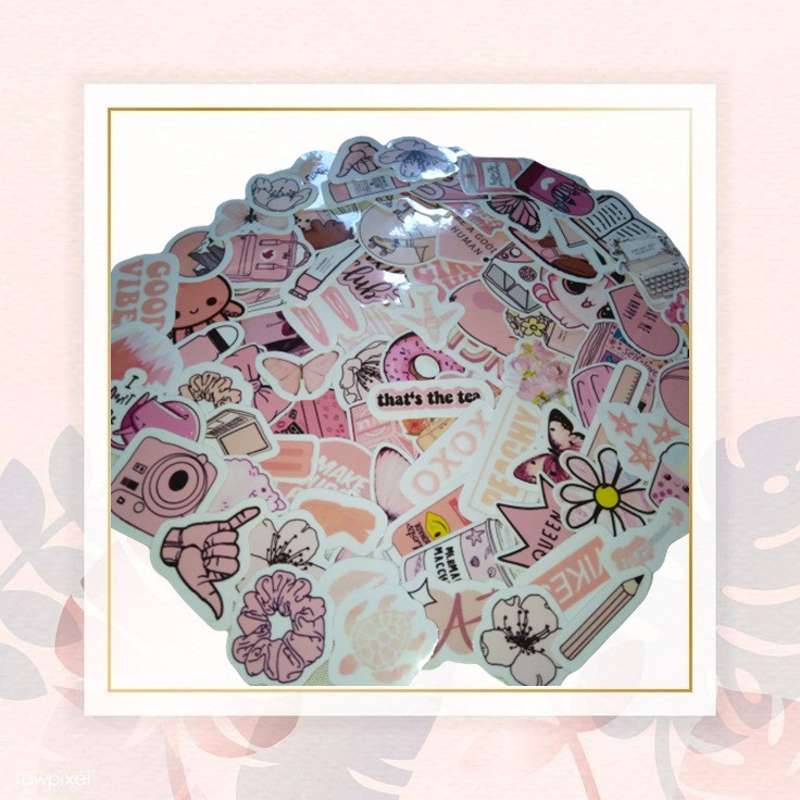 

STIKER TUMBLR ([PINK) Aesthetic GLOSSY + LAMINASI 35++ (TERMURAH)