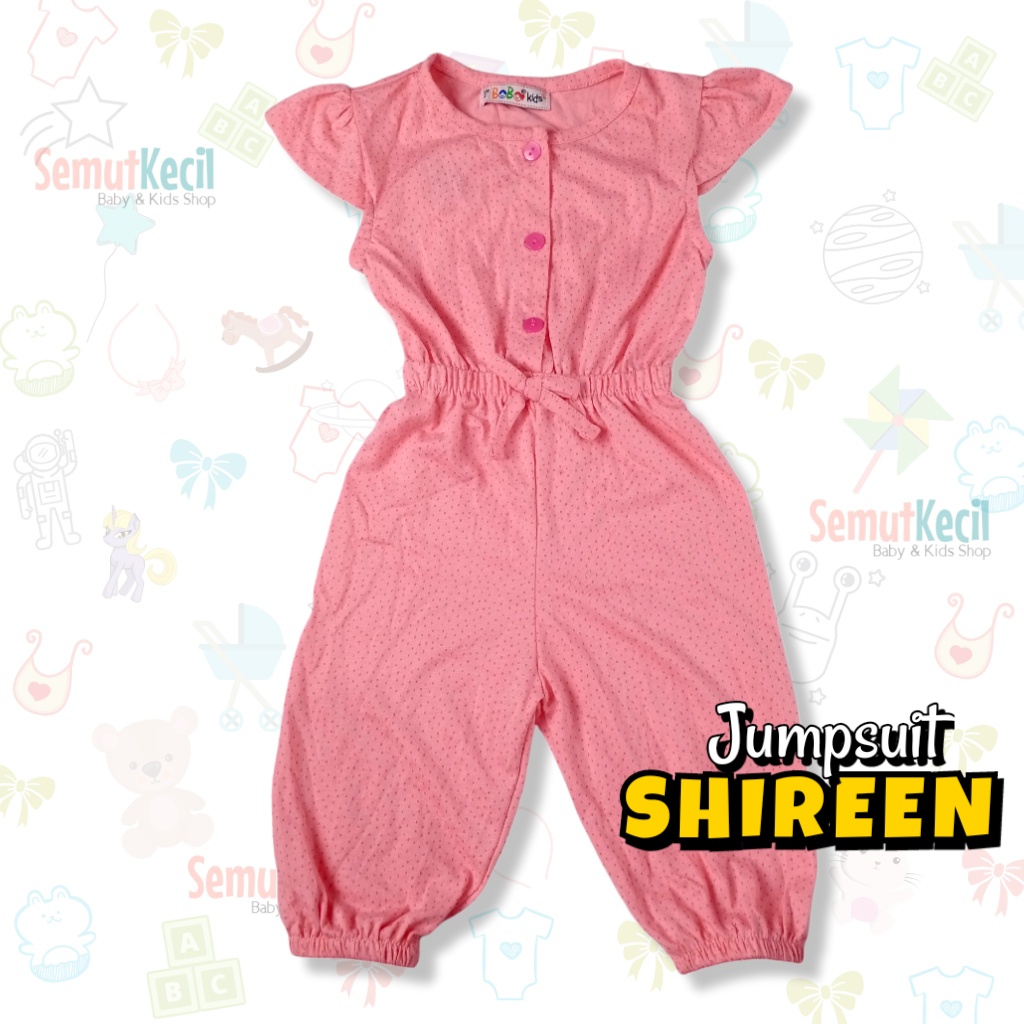 SHIREEN 0-2,5 THN JUMPSUIT ANAK BAYI PEREMPUAN Jamsuit Jumsuit Panjang Kaos Baju Anak Bayi Baby Girl Bobo Kids-2I SftPnkPolkadotPnk