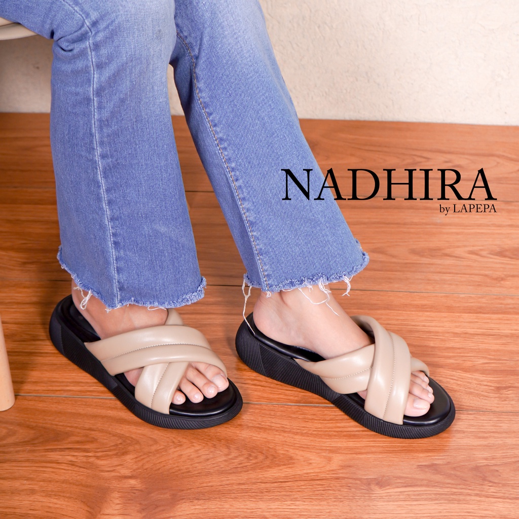 AVLINSTORE - tipe NADHIRA Sandal Wanita Platform Sandal Tinggi Kekinian Anti Selip Model Silang Dua