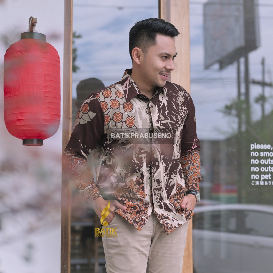 Upasanta Baju Batik Batik Prabuseno Premium Kemeja Kondangan Pesta Lamaran Kerja Kantoran PNS Guru P