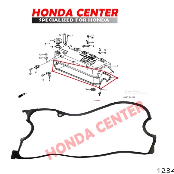 Packing paking perpak karet tutup cover klep cylinder head Civic nouva Nova Grand Civic 1988 1989 1990 1991 Civic Genio Estilo 1992 1993 1994 1995