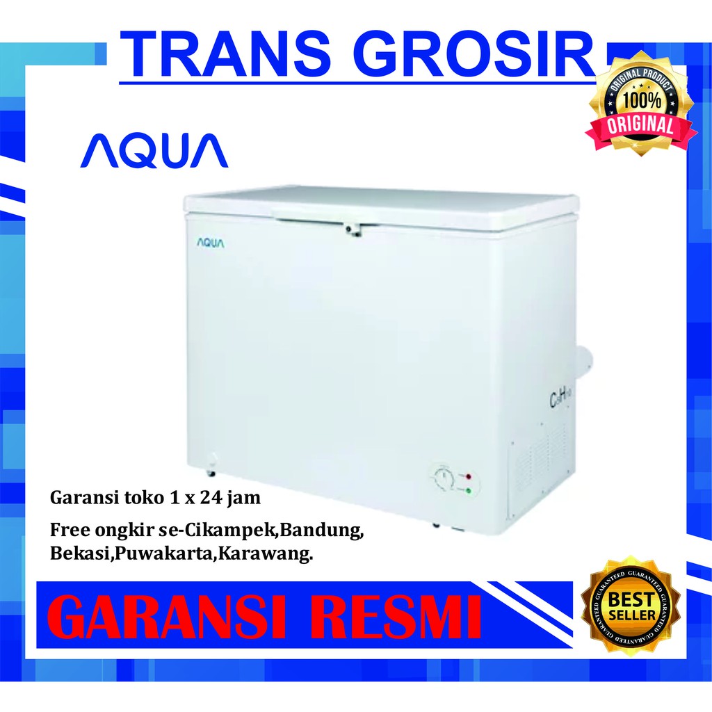 CHEST FREEZER AQUA AQF 305 DC DUAL CHAMBER KULKAS BOX PEMBEKU 290L