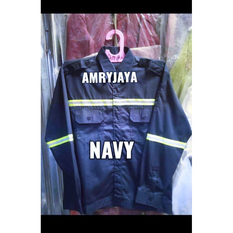 BAJU SAFETY WEARPACK ATASAN /PROYEK/KERJA WARNA  HIJAU STABILO KOMBINASI (AMRY JAYA SURABAYA)