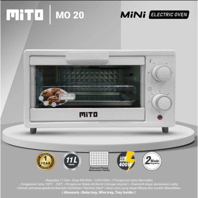 virall oven mitochiba oven mini mo-20 low watt 400 watt