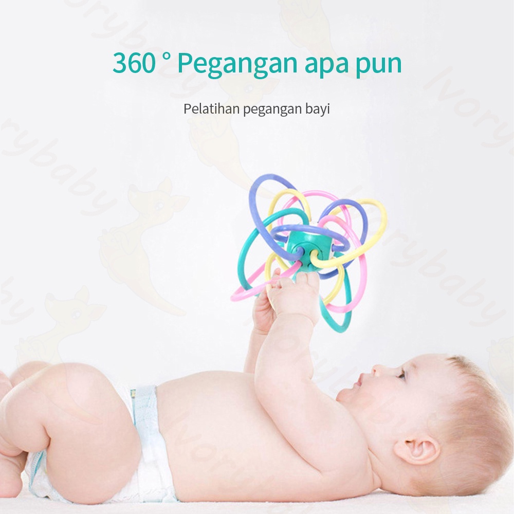 Ivorybaby Gigitan bayi mainan bayi bola manhattan teether bayi  BPA free