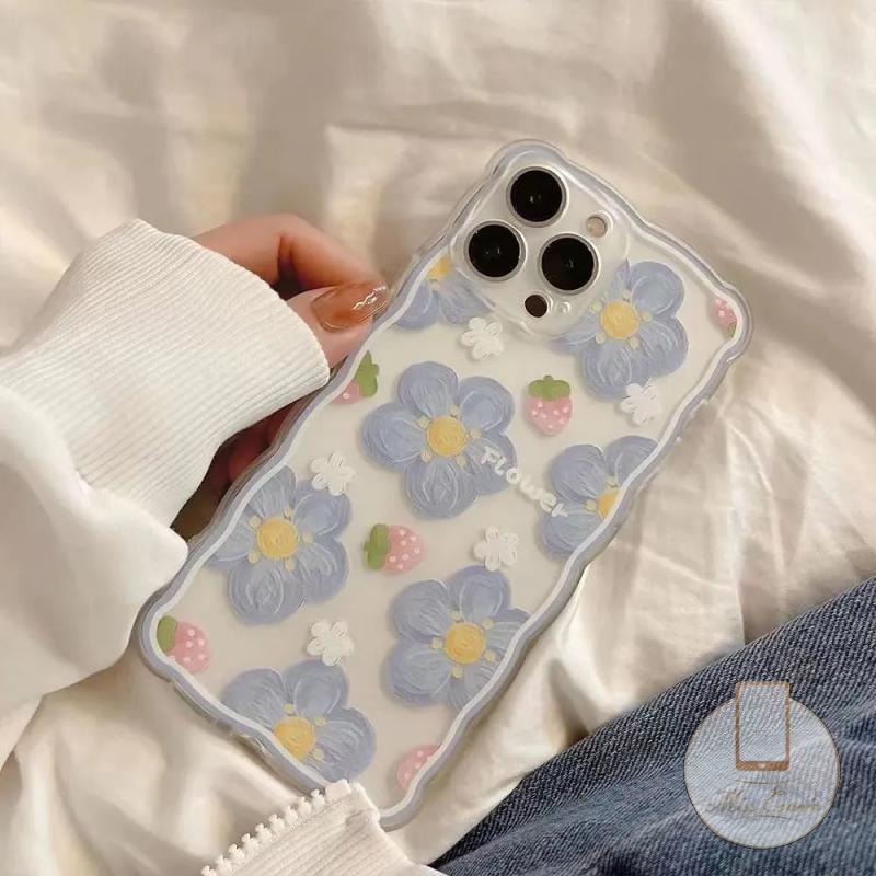 Soft Case Tpu Transparan Motif Bunga Strawberry Untuk iPhone 7 Plus 8 Plus 11 X XR XS Max 12 13 Pro Max 6 6s Plus SE 2020