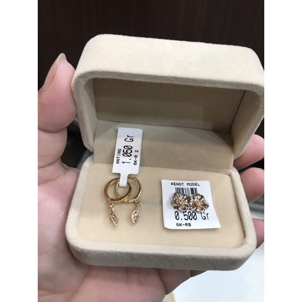 anting catok giwil 6k -r 1.05gr + kenot bunga plat pth 6k-rb 0.5gr