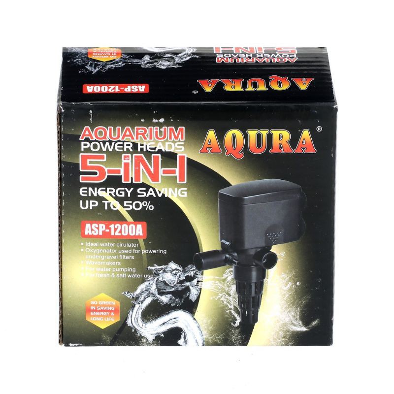 Pompa Air Celup Aquarium Aquascape Akuarium AQURA ASP 1200A 7 Watt 0.9 Meter 1000 Liter