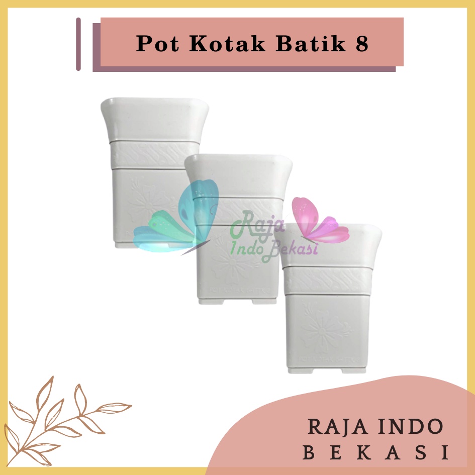 Pot Kotak Kecil BATIK 8 cm Putih By Garden Of Love Pot Kotak Tinggi Kecil 8 Cm Nkt Putih Hitam