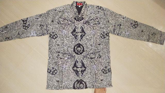 Damarlangit Rajasakti Kemeja Batik Pria Panjang Katun Cabut Sragenan Berfuring