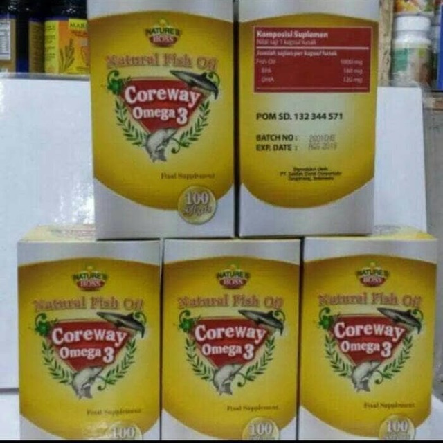 Natural Fish Oil Coreway Omega 3 1000 Mg Isi 100 S Indonesia