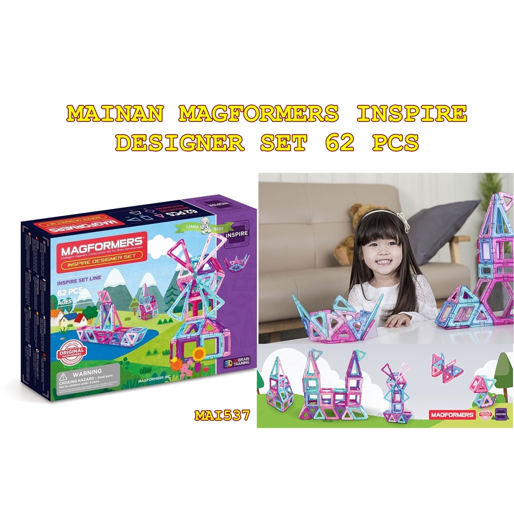 MAI537 MAINAN EDUKASI MAGFORMERS INSPIRE DESIGNER SET ISI 62 SET