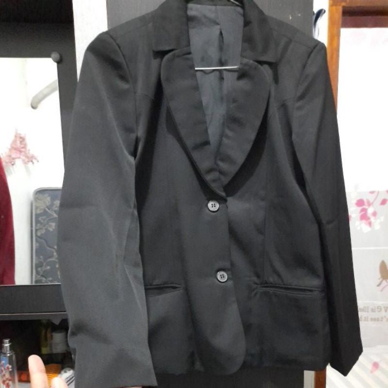 Blazer Hitam Panjang Wanita Kerja