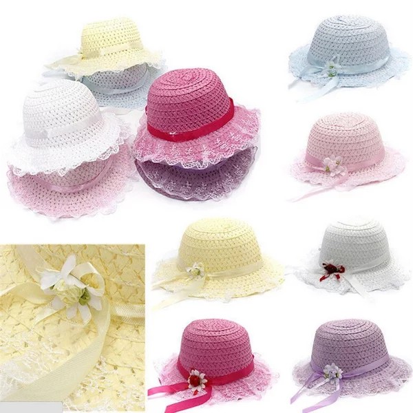 Topi fashion anak little Missy hat hiasan bunga pita renda